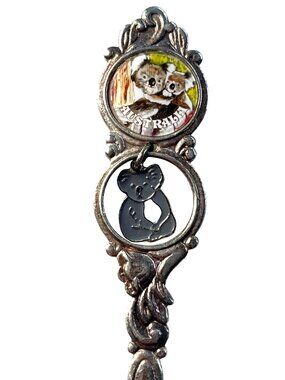 Vintage Australian Souvenir Silver-Plated Collectible Spoon With Koalas Design